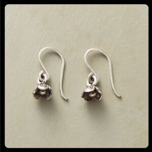 NEW Sundance Catalog Sterling Silver Hilltribe Dangle Flower Earrings